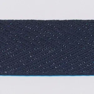 Metallic Herringbone Ribbon #47 Night Blue