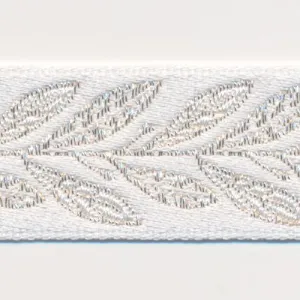 Metallic Jacquard Ribbon #1 White & Silver
