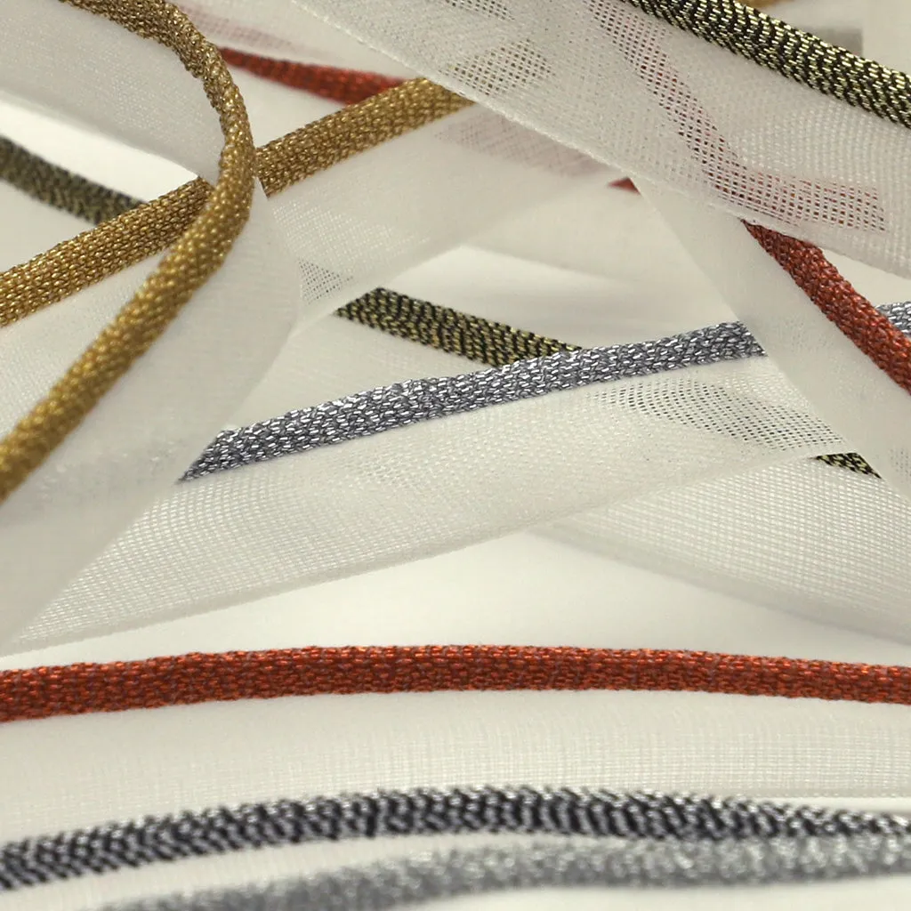 Metallic Piping Tape #5 Silver & White