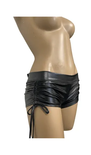 Metallic Ruched Booty Shorts