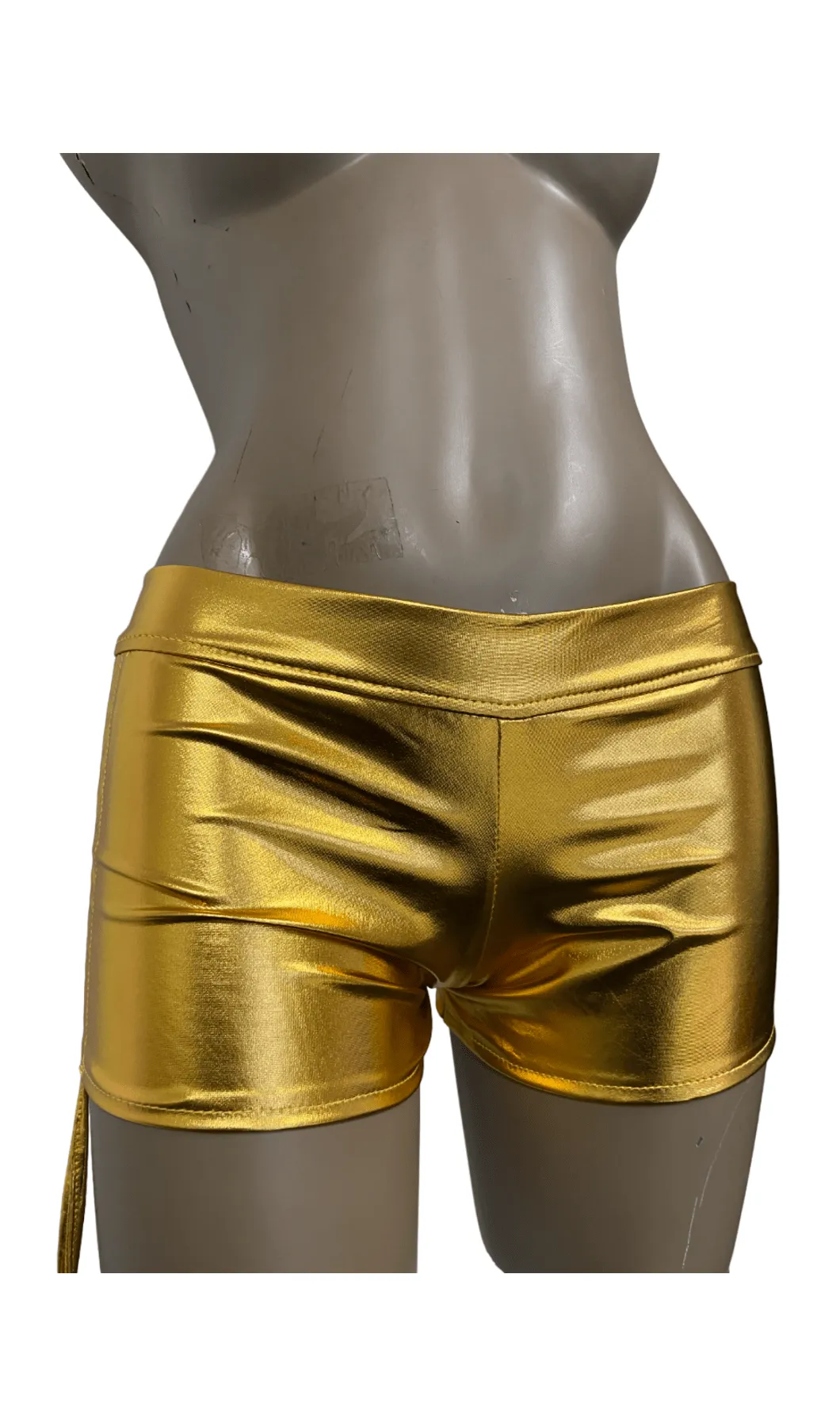 Metallic Ruched Booty Shorts