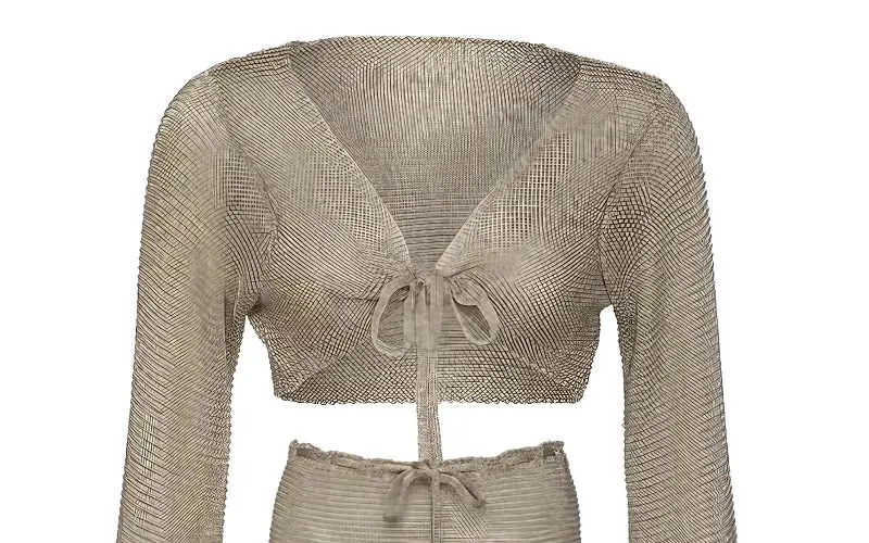 Metallic Shirt-Metallic Skirt