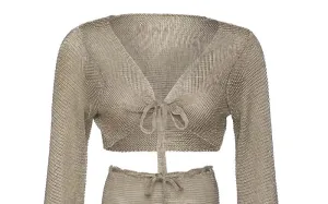 Metallic Shirt-Metallic Skirt