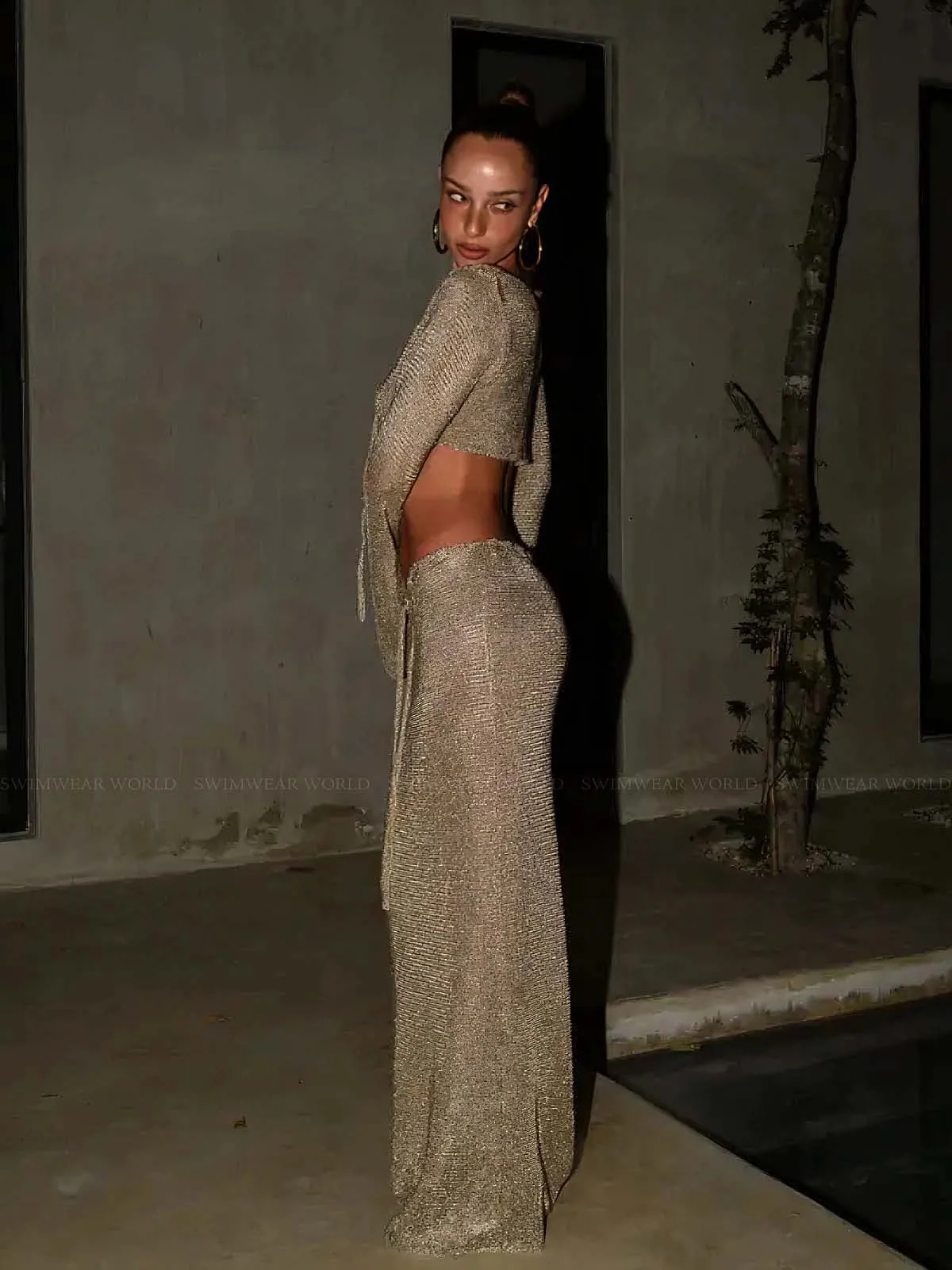 Metallic Shirt-Metallic Skirt