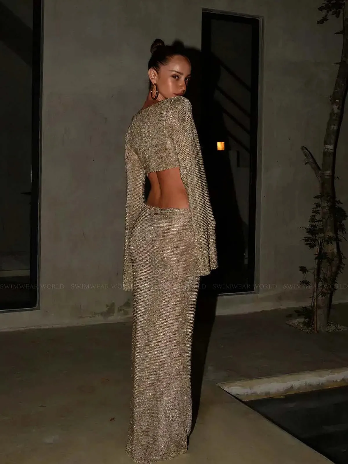 Metallic Shirt-Metallic Skirt