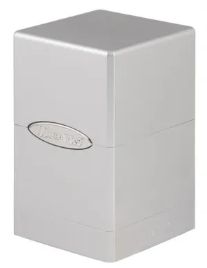 Metallic Silver Satin Tower Deck Box
