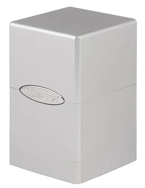 Metallic Silver Satin Tower Deck Box
