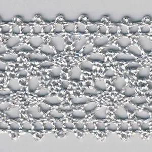 Metallic Torchon Lace #1 Platinum