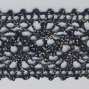 Metallic Torchon Lace #10 Black & Gold