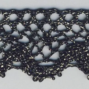 Metallic Torchon Lace #10 Black & Gold