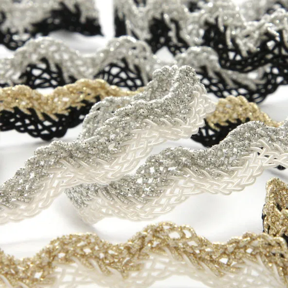 Metallic Trimming Braid #1 Gold & White