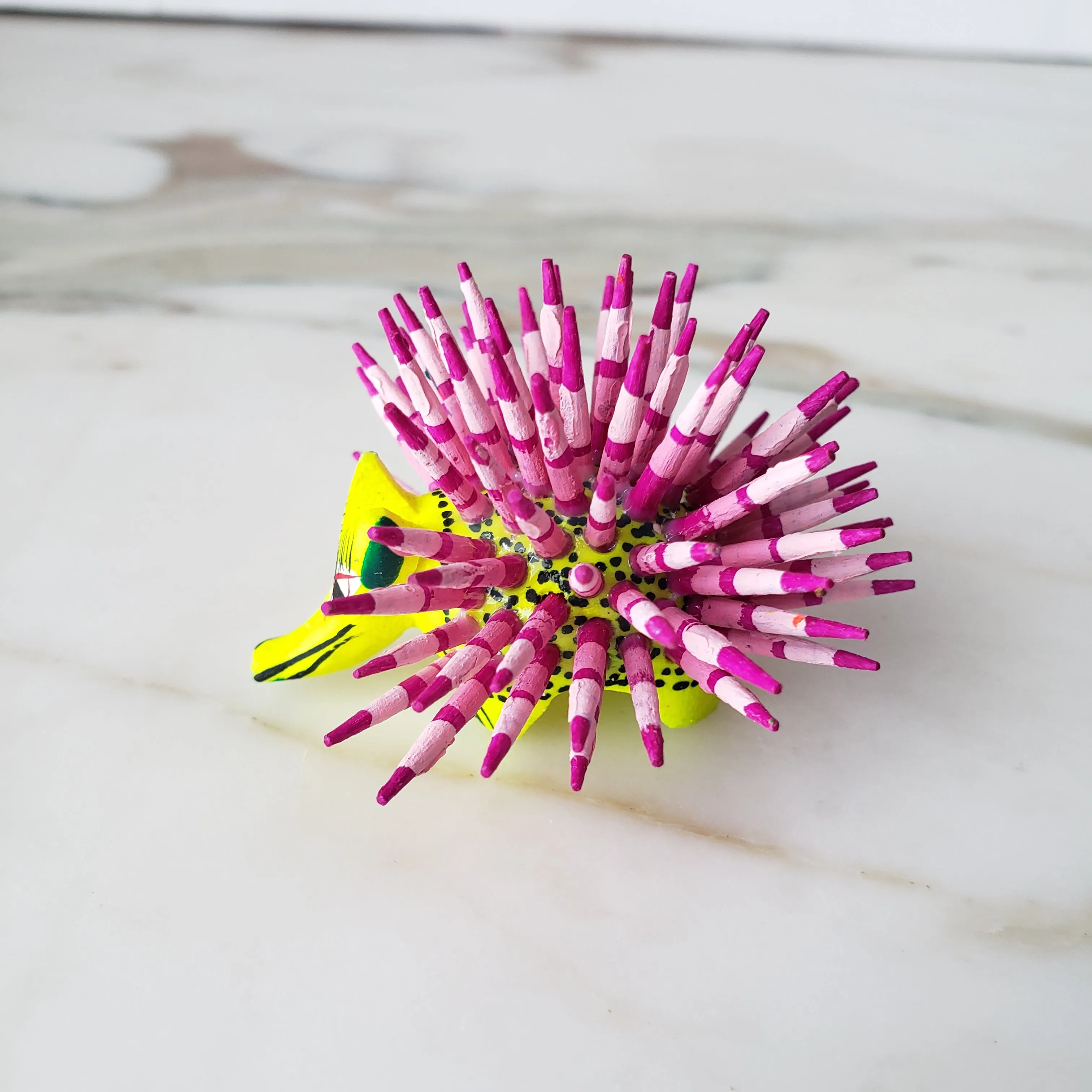 Mexican Mini Porcupine  Oaxacan Alebrije Wood Carving