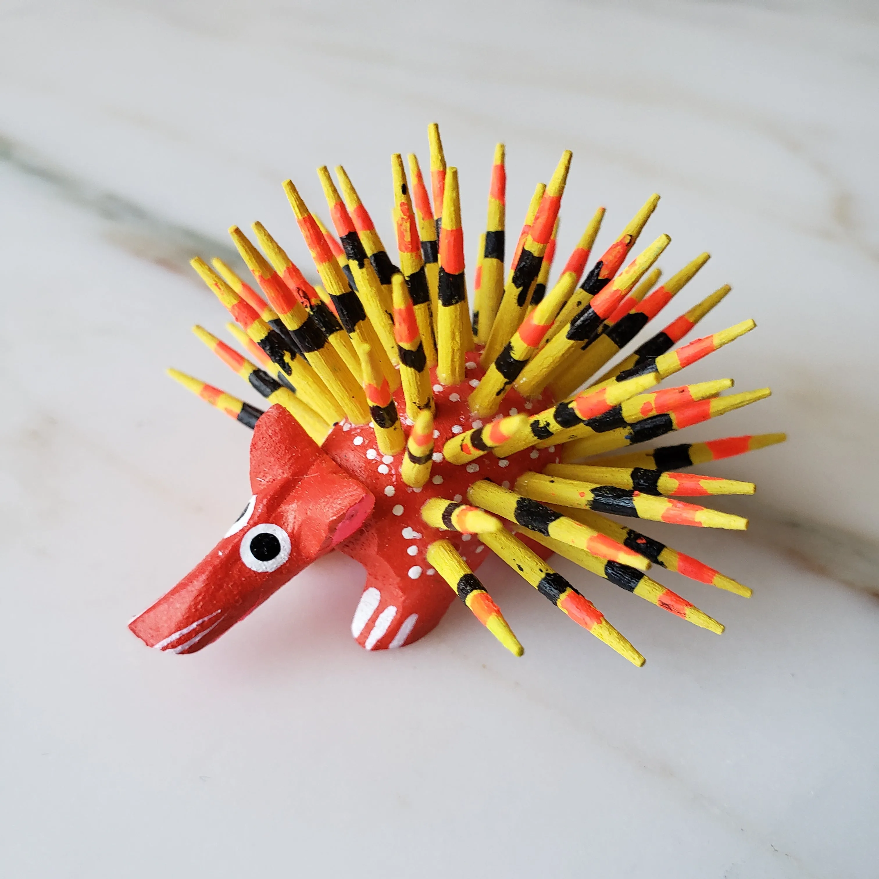 Mexican Mini Porcupine  Oaxacan Alebrije Wood Carving