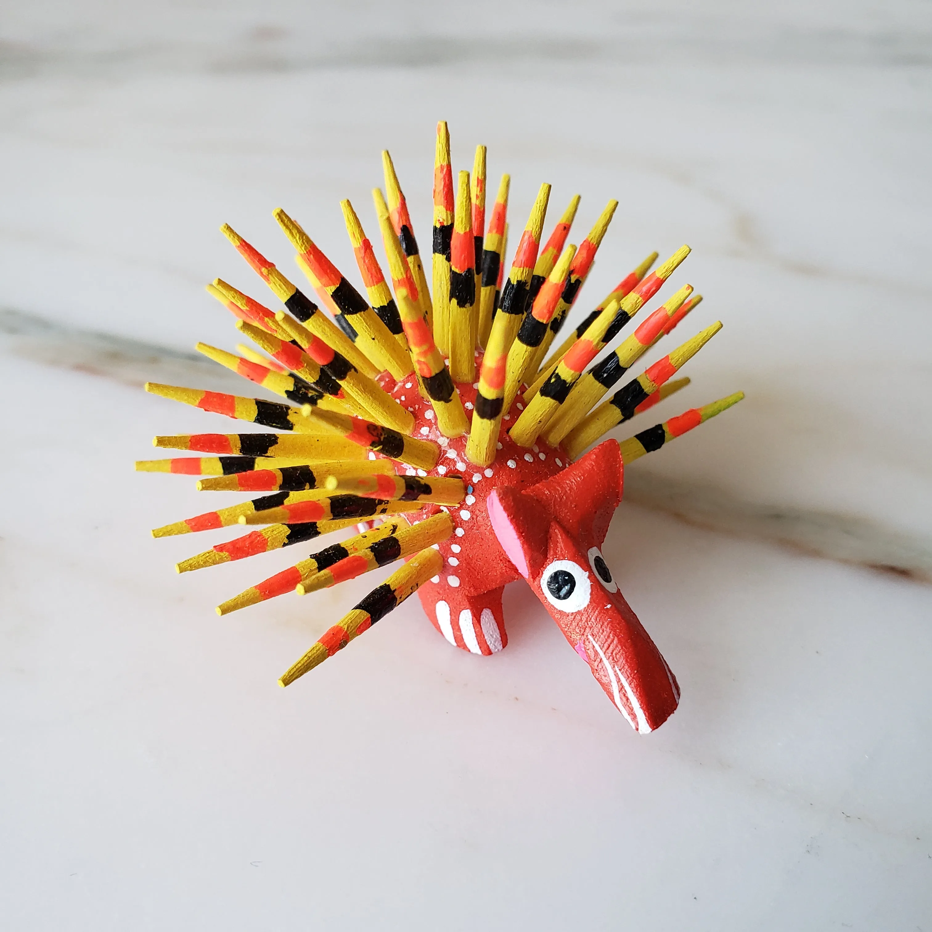 Mexican Mini Porcupine  Oaxacan Alebrije Wood Carving
