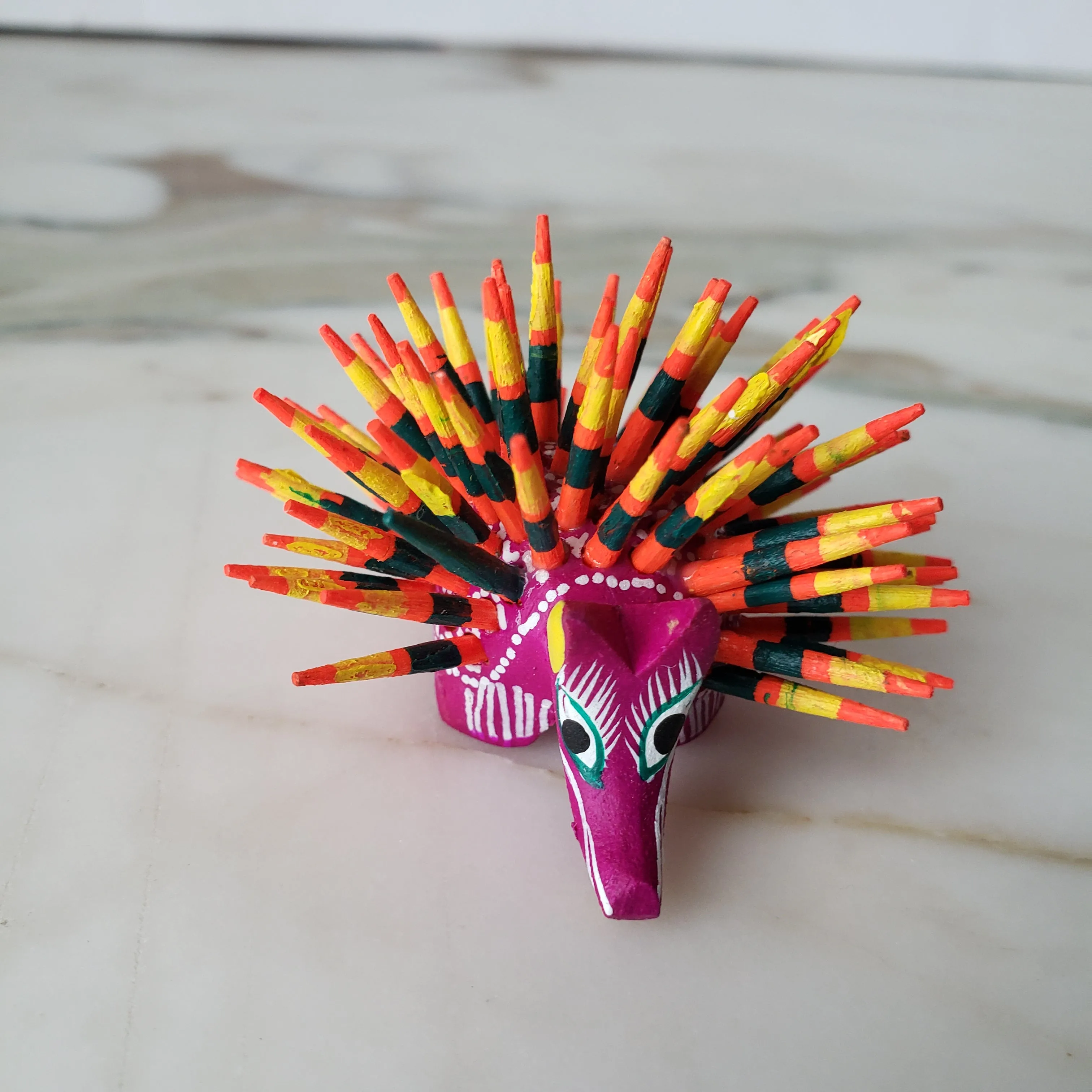 Mexican Mini Porcupine  Oaxacan Alebrije Wood Carving