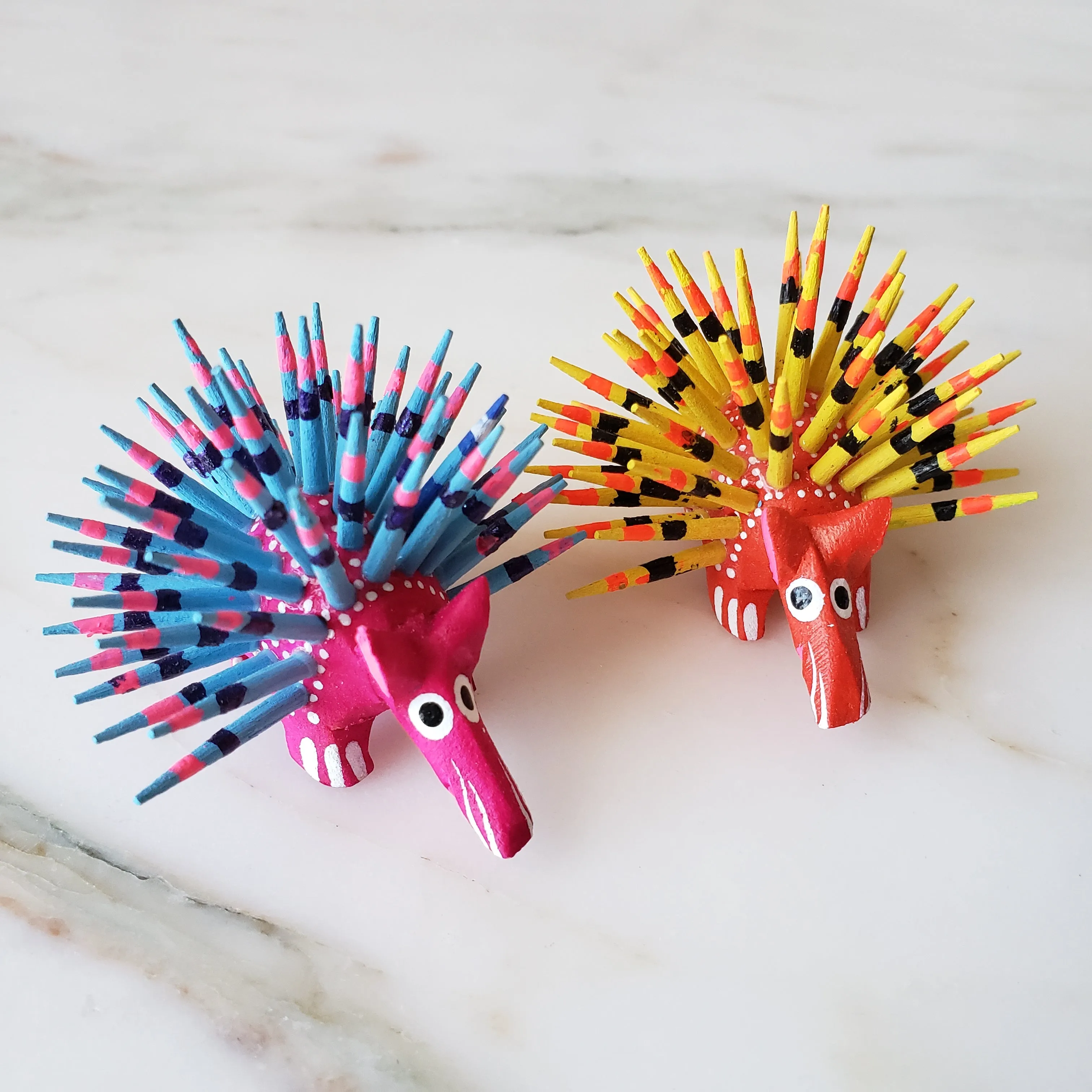 Mexican Mini Porcupine  Oaxacan Alebrije Wood Carving