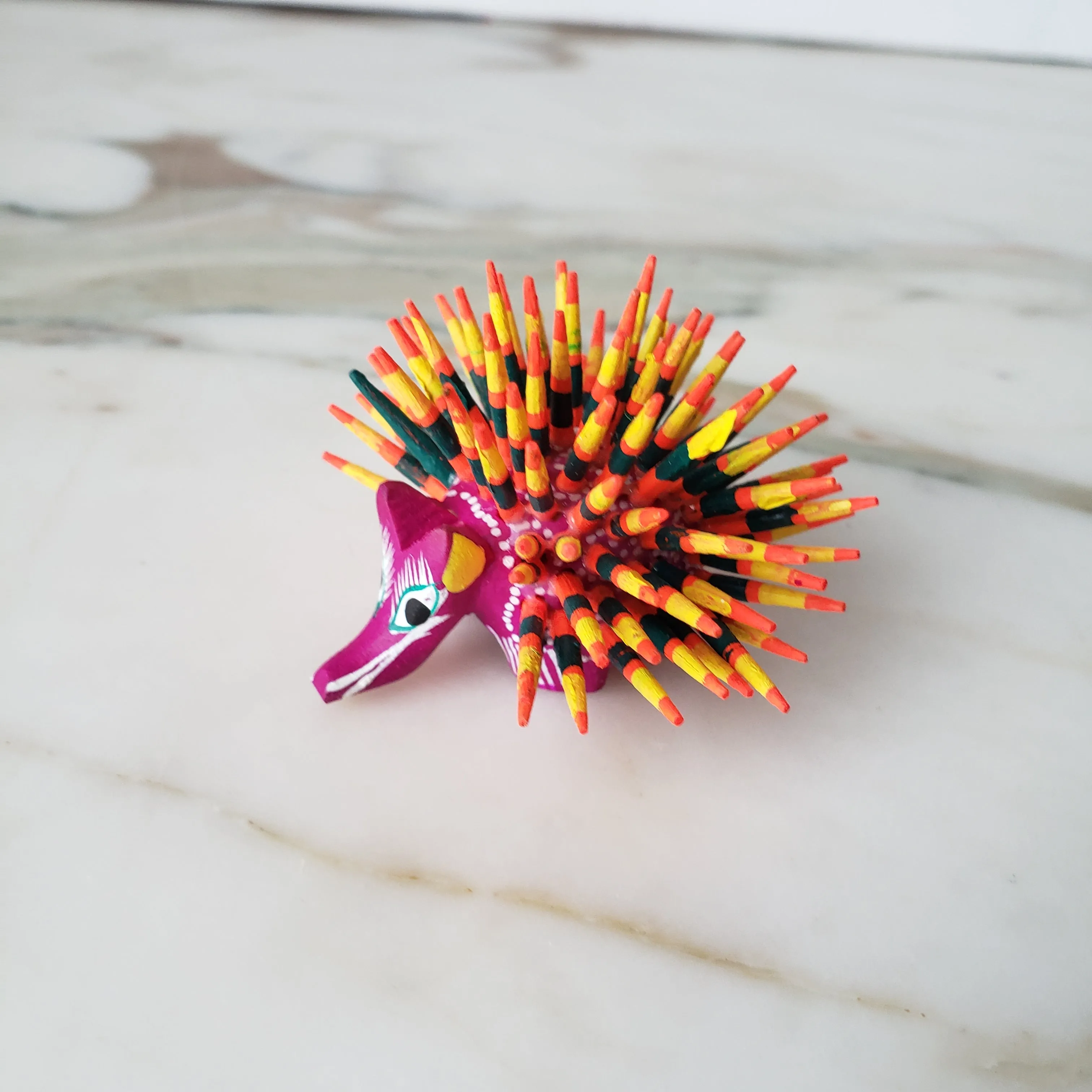 Mexican Mini Porcupine  Oaxacan Alebrije Wood Carving