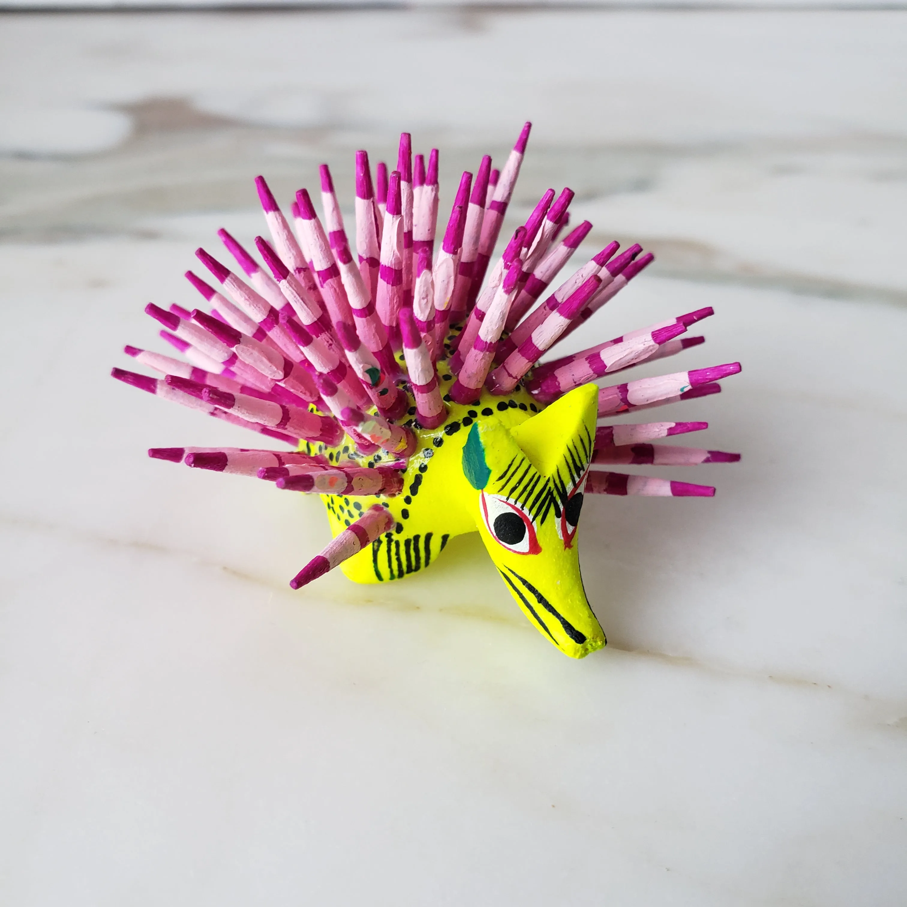 Mexican Mini Porcupine  Oaxacan Alebrije Wood Carving