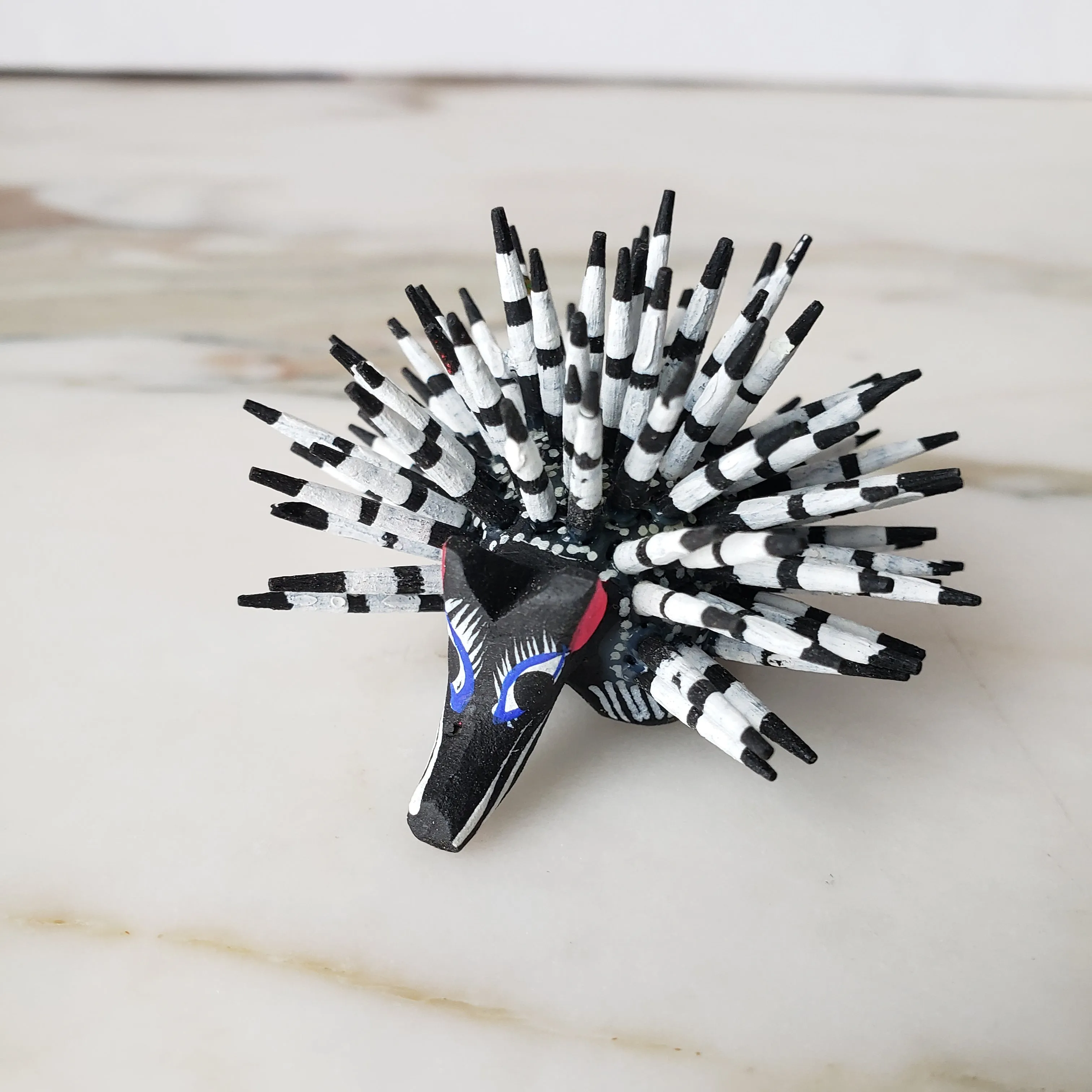 Mexican Mini Porcupine  Oaxacan Alebrije Wood Carving