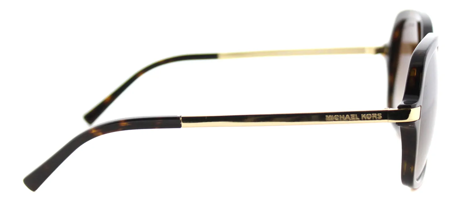 Michael Kors Adrianna II MK 2024 310613 Square Plastic Tortoise/ Havana Sunglasses with Brown Gradient Lens