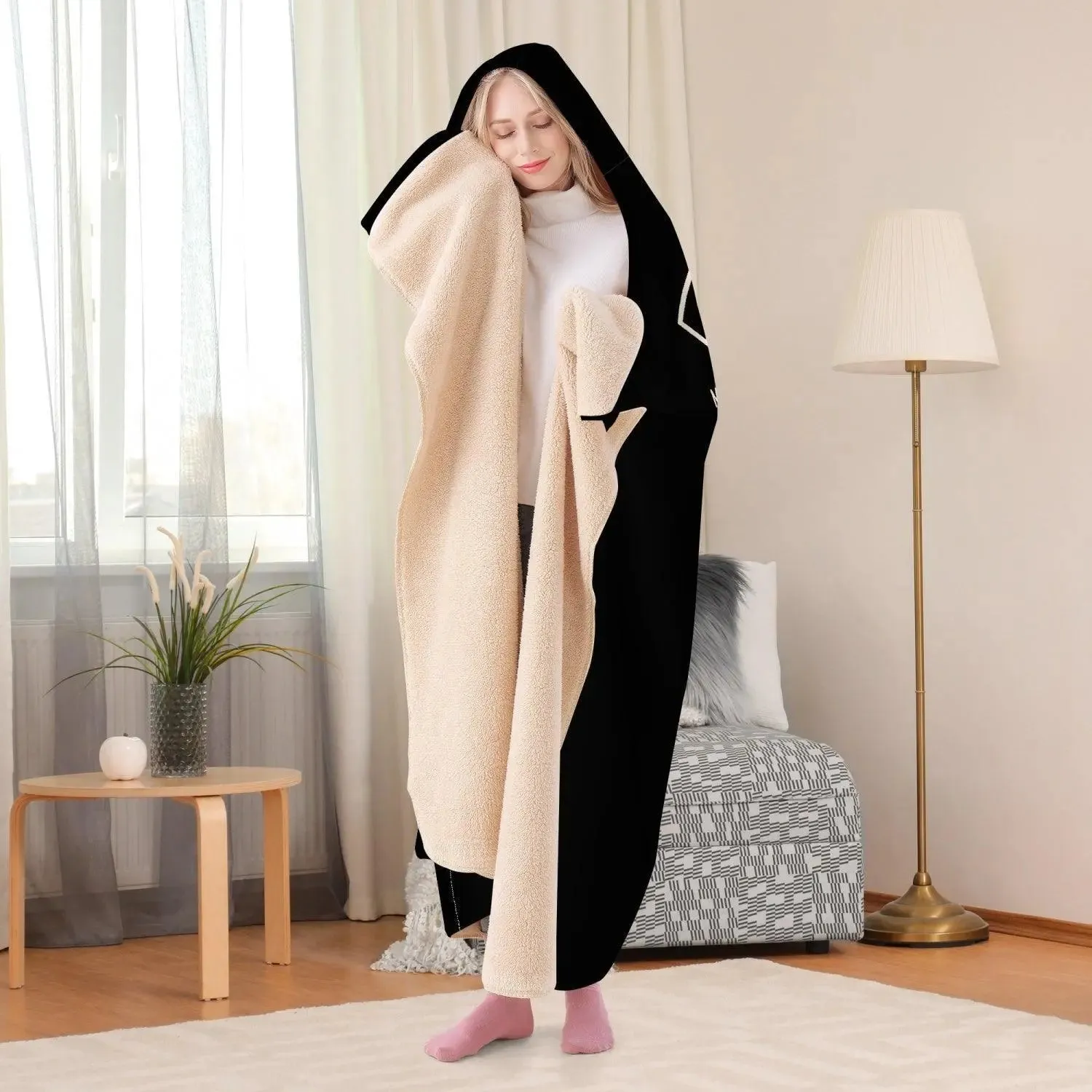 Misha Casual Dual-Sided Stitched Hoodie Blanket