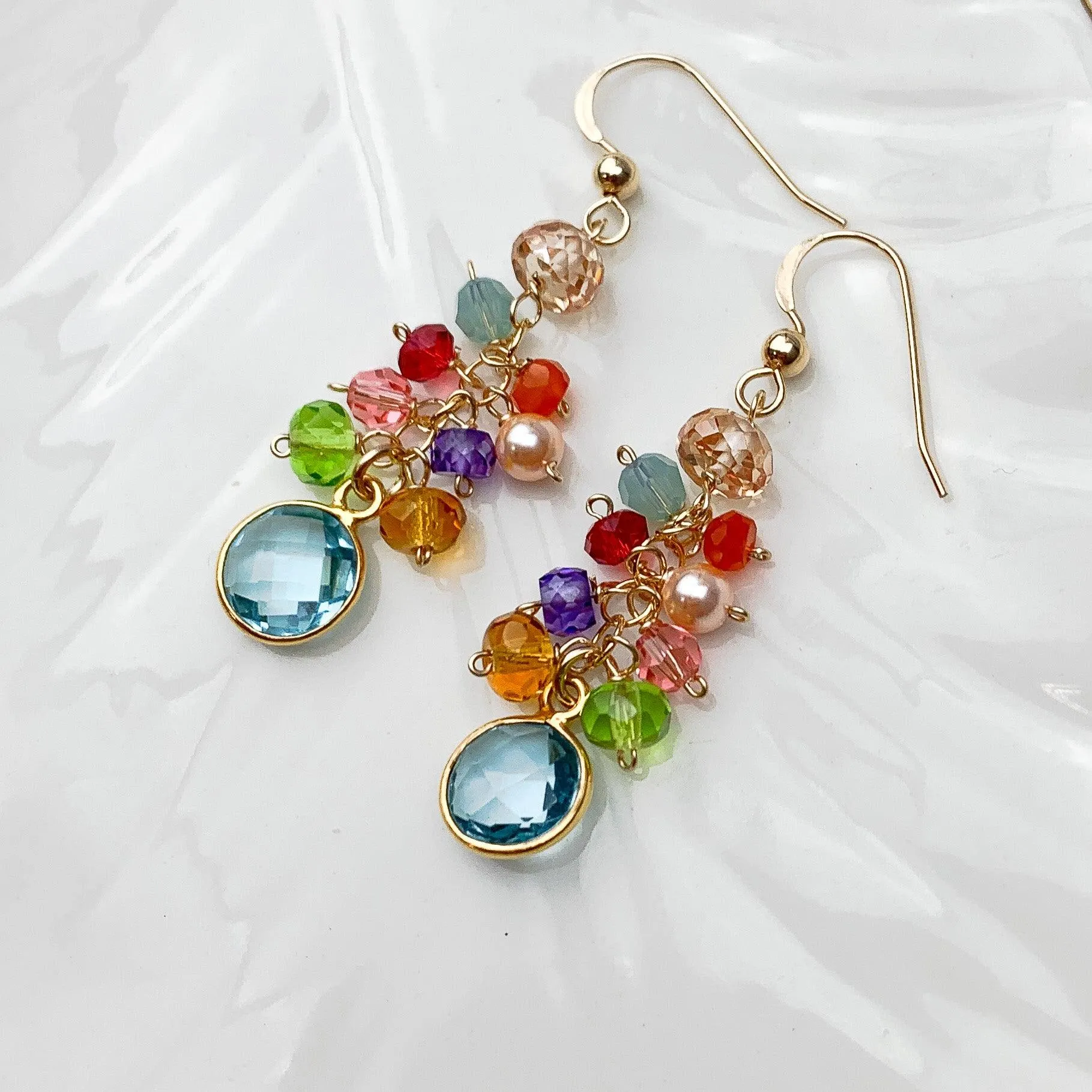 Misha Colorful Cascading Earrings