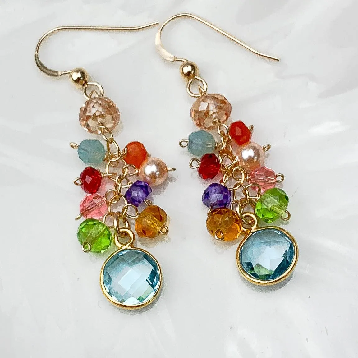 Misha Colorful Cascading Earrings