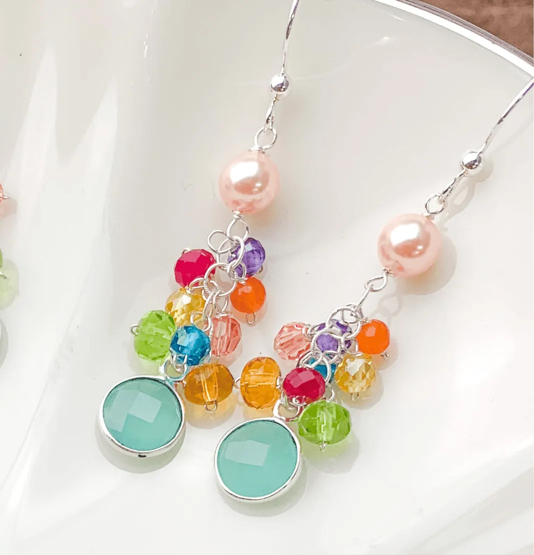 Misha Colorful Cascading Earrings