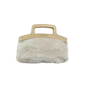 Miu Miu White Sequin Mini Top Handle