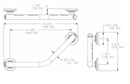 Moen 16" Angled Grab Bar