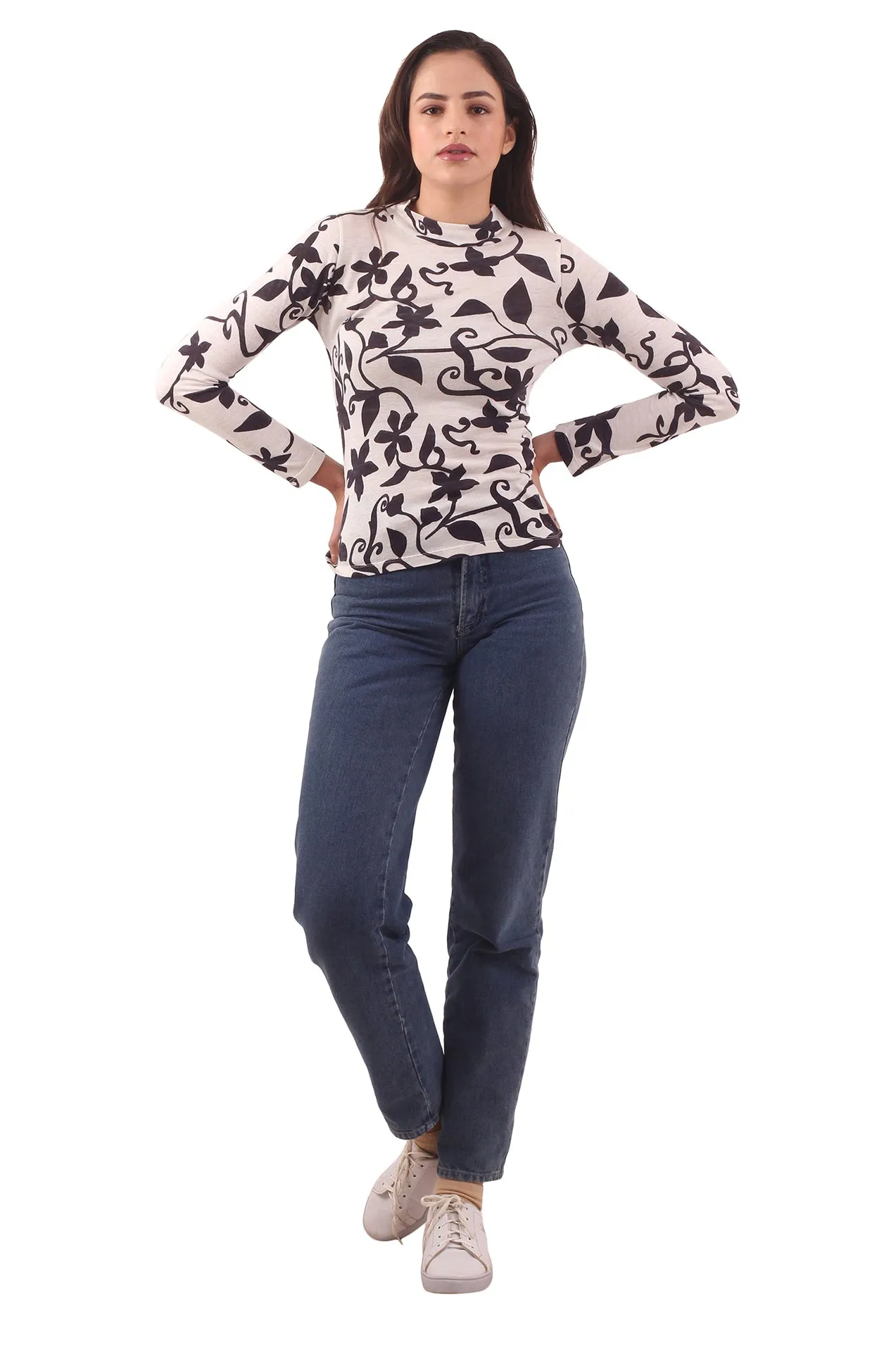 Monochrome Filigree Top - Black