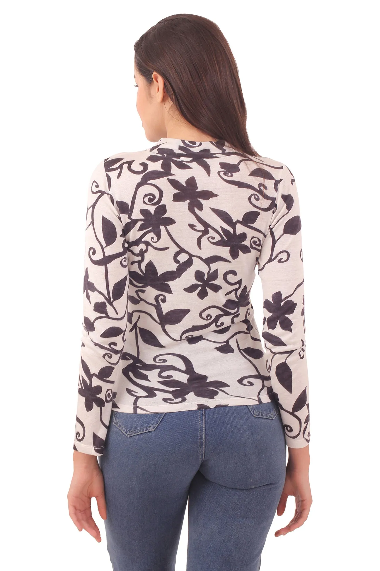 Monochrome Filigree Top - Black