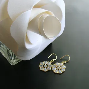 Moonstone Flower Dangle Earrings - Wendy Earrings