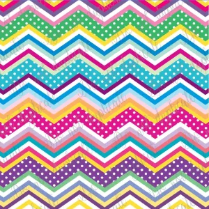 Multi Color Polka Dot Chevron Printed Vinyl