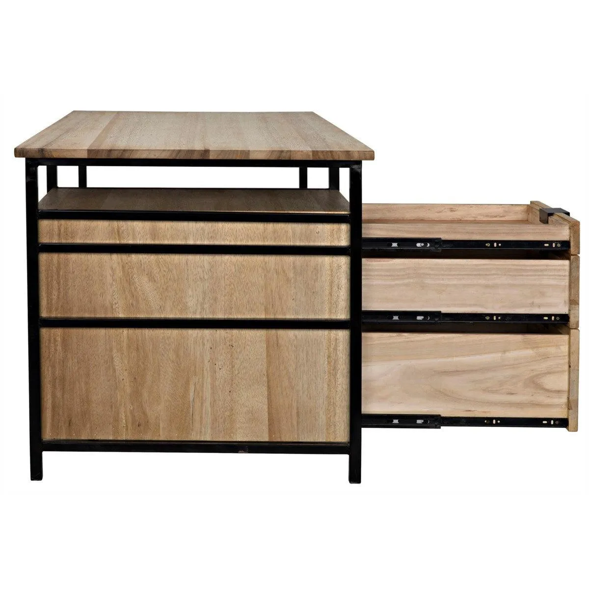 Nabucco Desk, Bleached Walnut and Steel