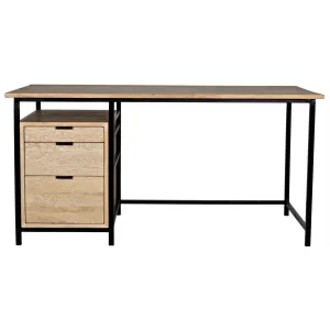 Nabucco Desk, Bleached Walnut and Steel