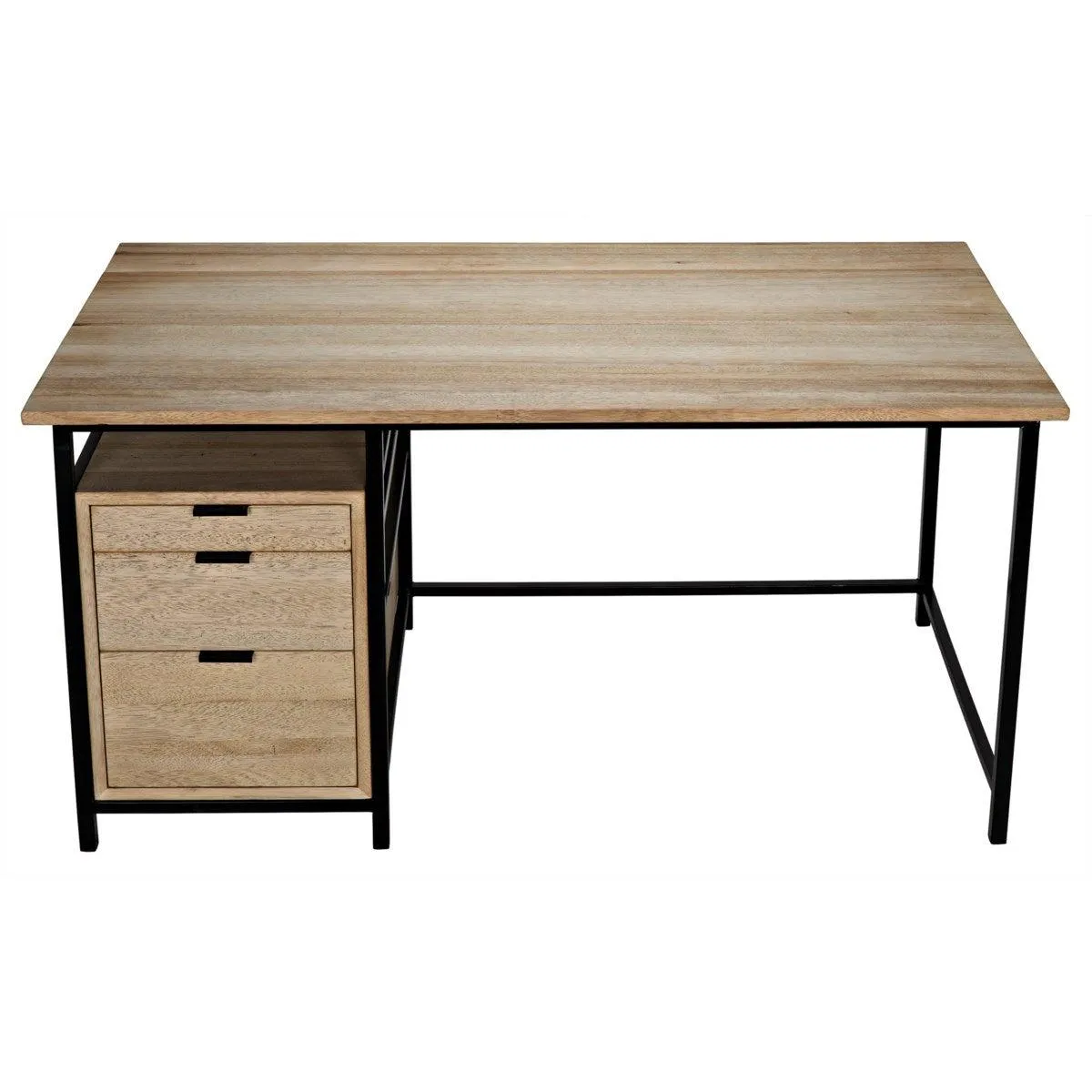 Nabucco Desk, Bleached Walnut and Steel