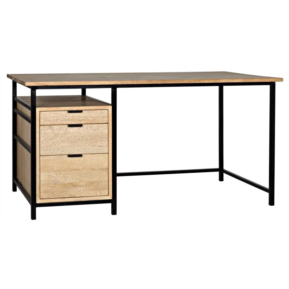 Nabucco Desk, Bleached Walnut and Steel