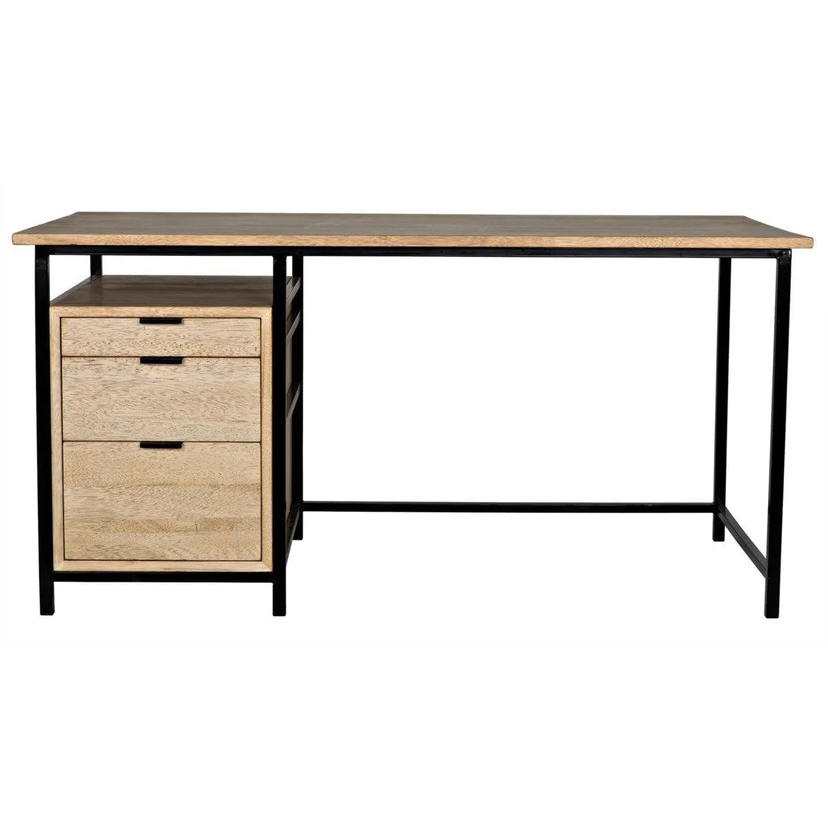Nabucco Desk, Bleached Walnut and Steel
