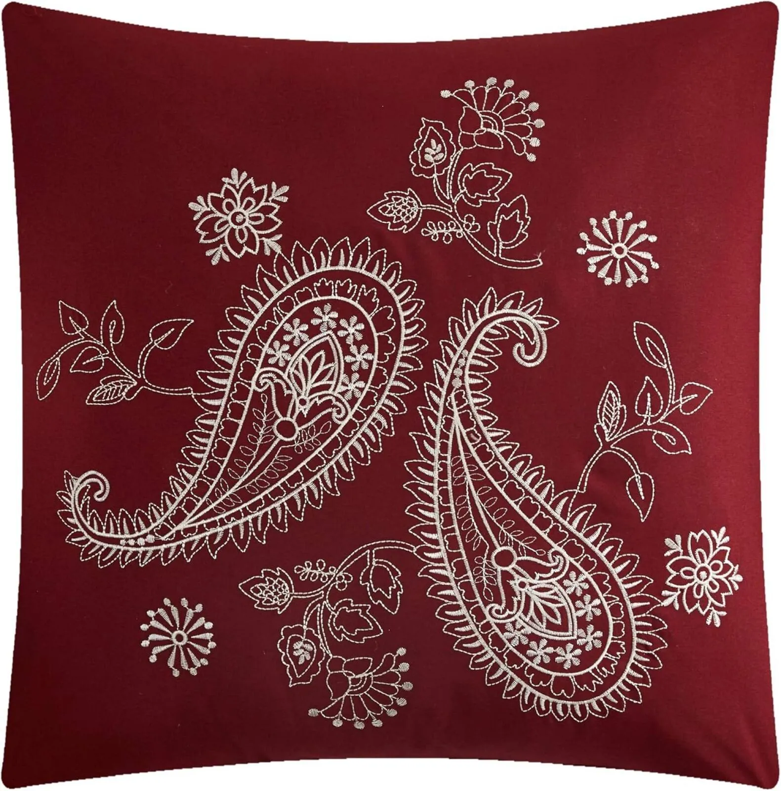 Nanshing Autumn Paisley 7-Piece Queen Comforter Set Bedding Ivory Multi Queen