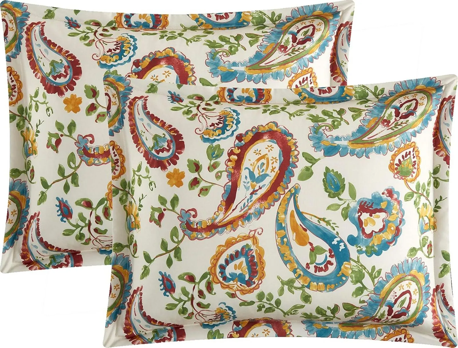 Nanshing Autumn Paisley 7-Piece Queen Comforter Set Bedding Ivory Multi Queen