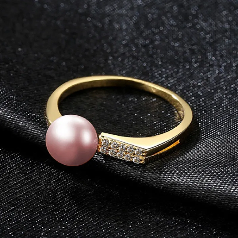 Natural 7mm Pearl Simple Open Ring