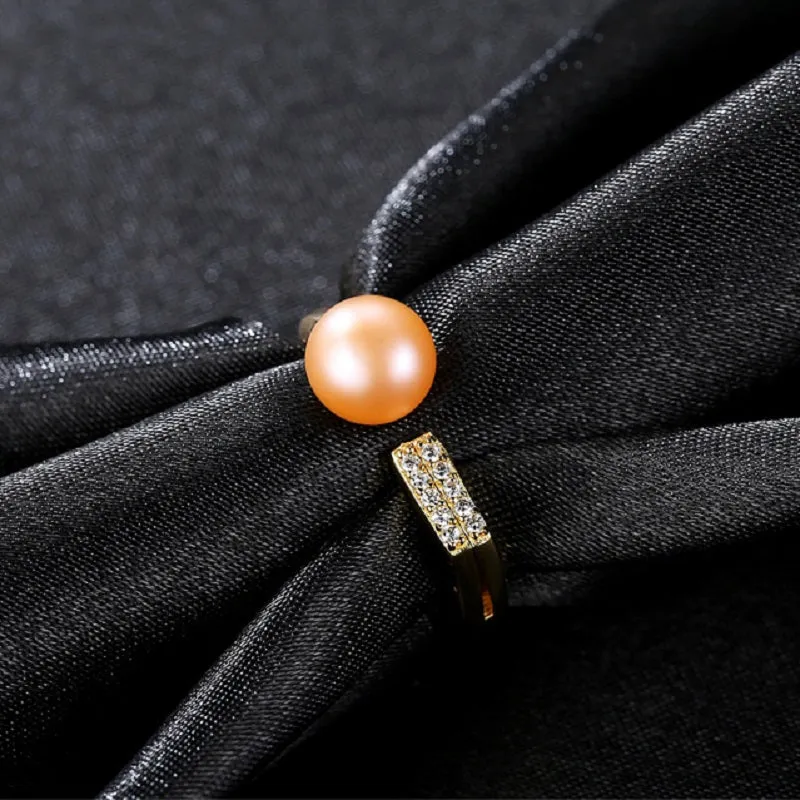 Natural 7mm Pearl Simple Open Ring