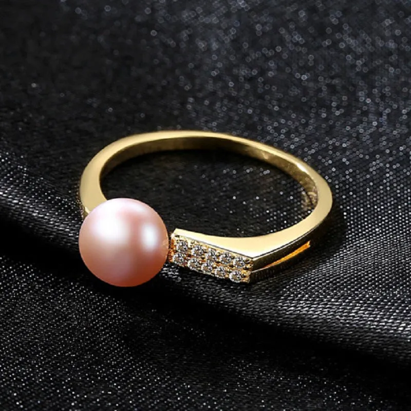 Natural 7mm Pearl Simple Open Ring