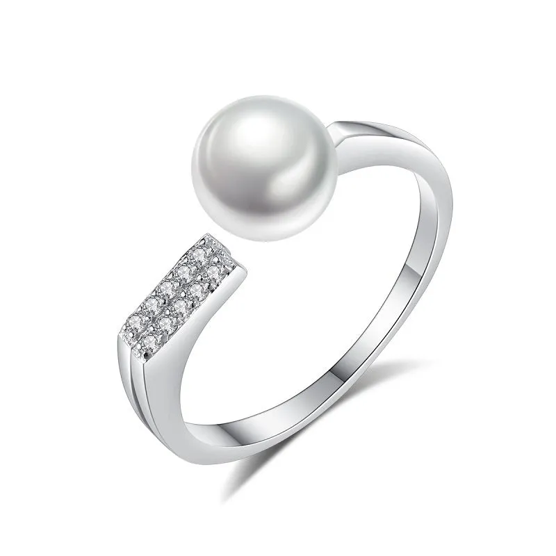 Natural 7mm Pearl Simple Open Ring