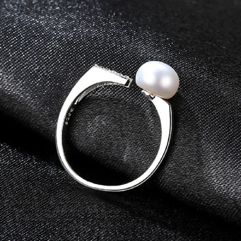 Natural 7mm Pearl Simple Open Ring