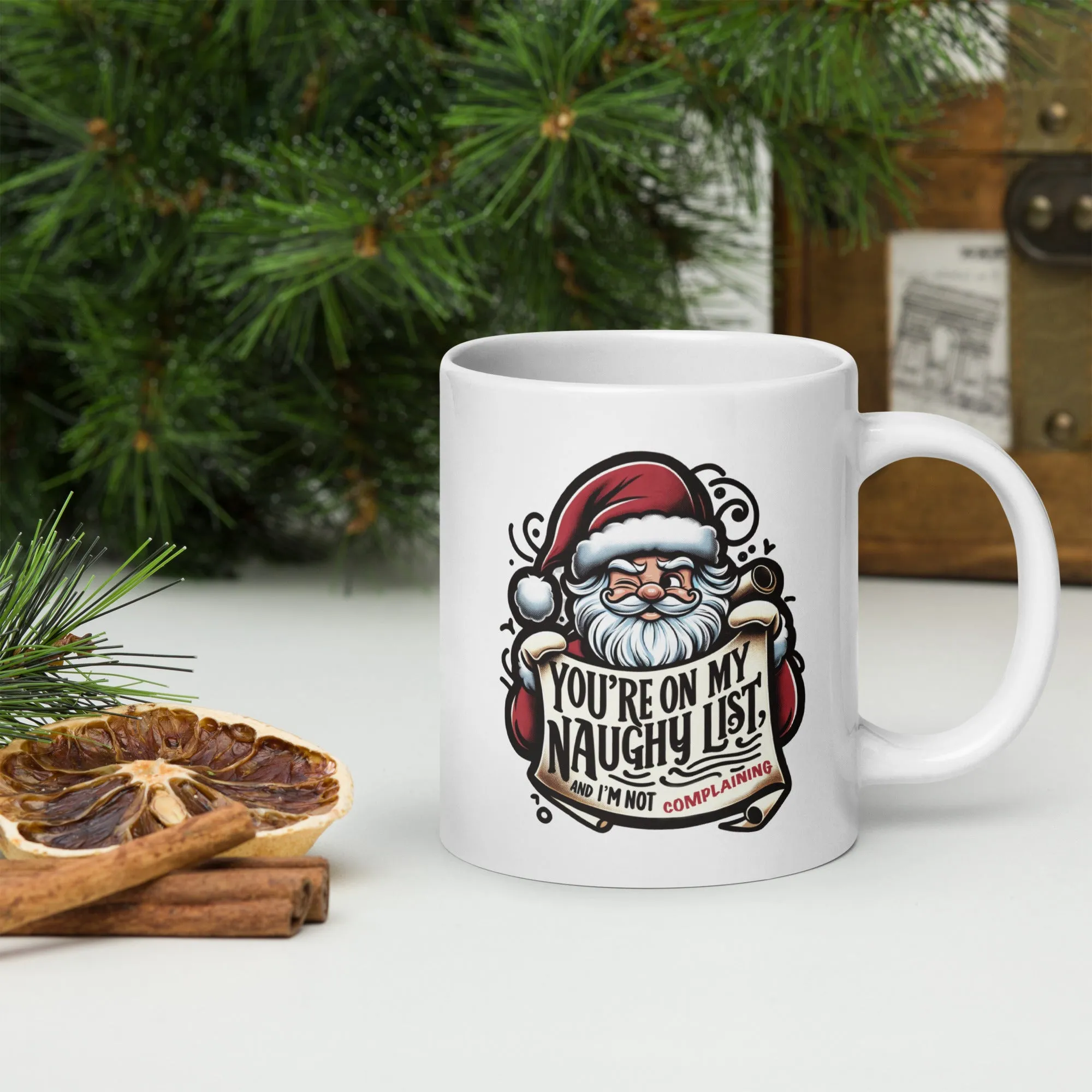 Naughty List White glossy mug