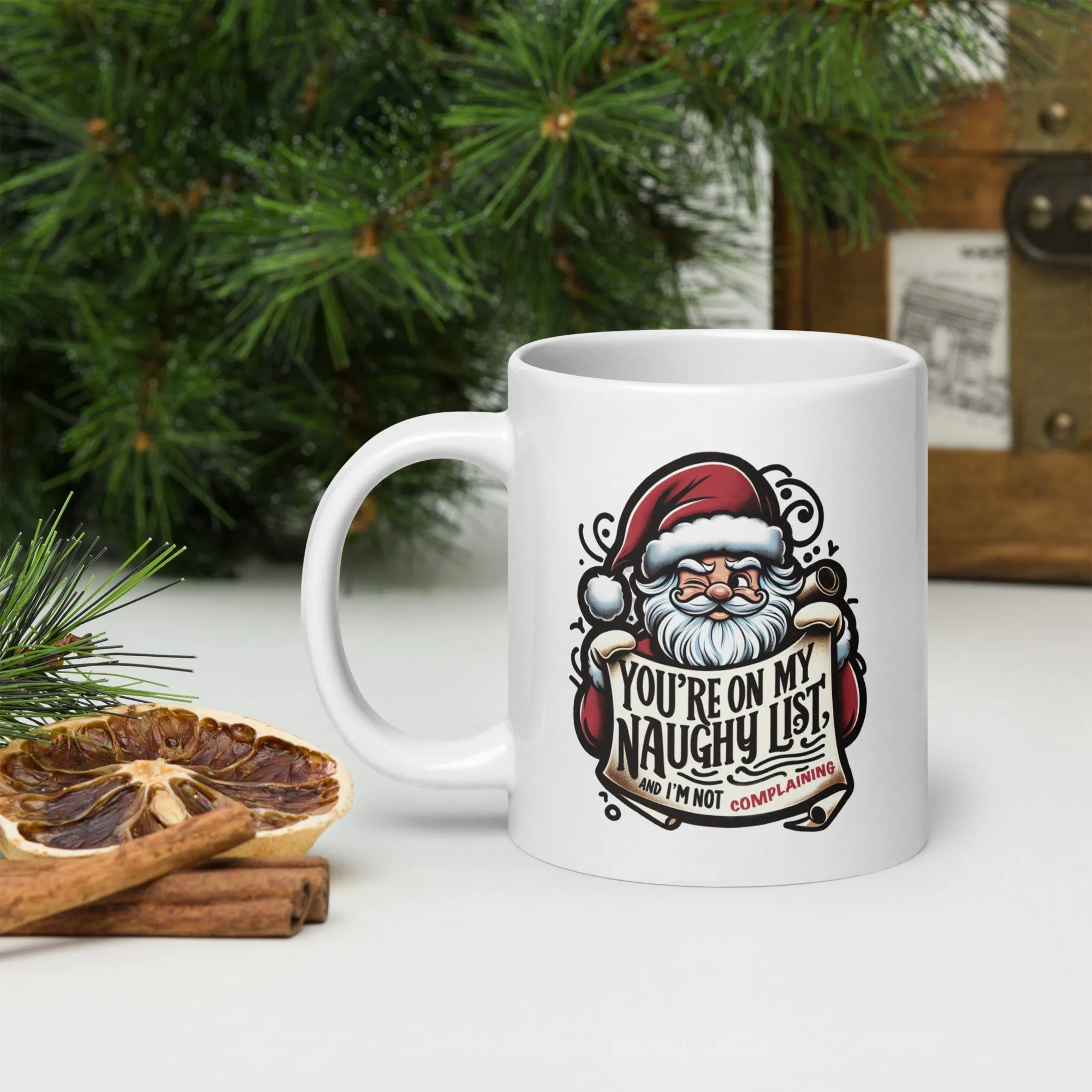 Naughty List White glossy mug