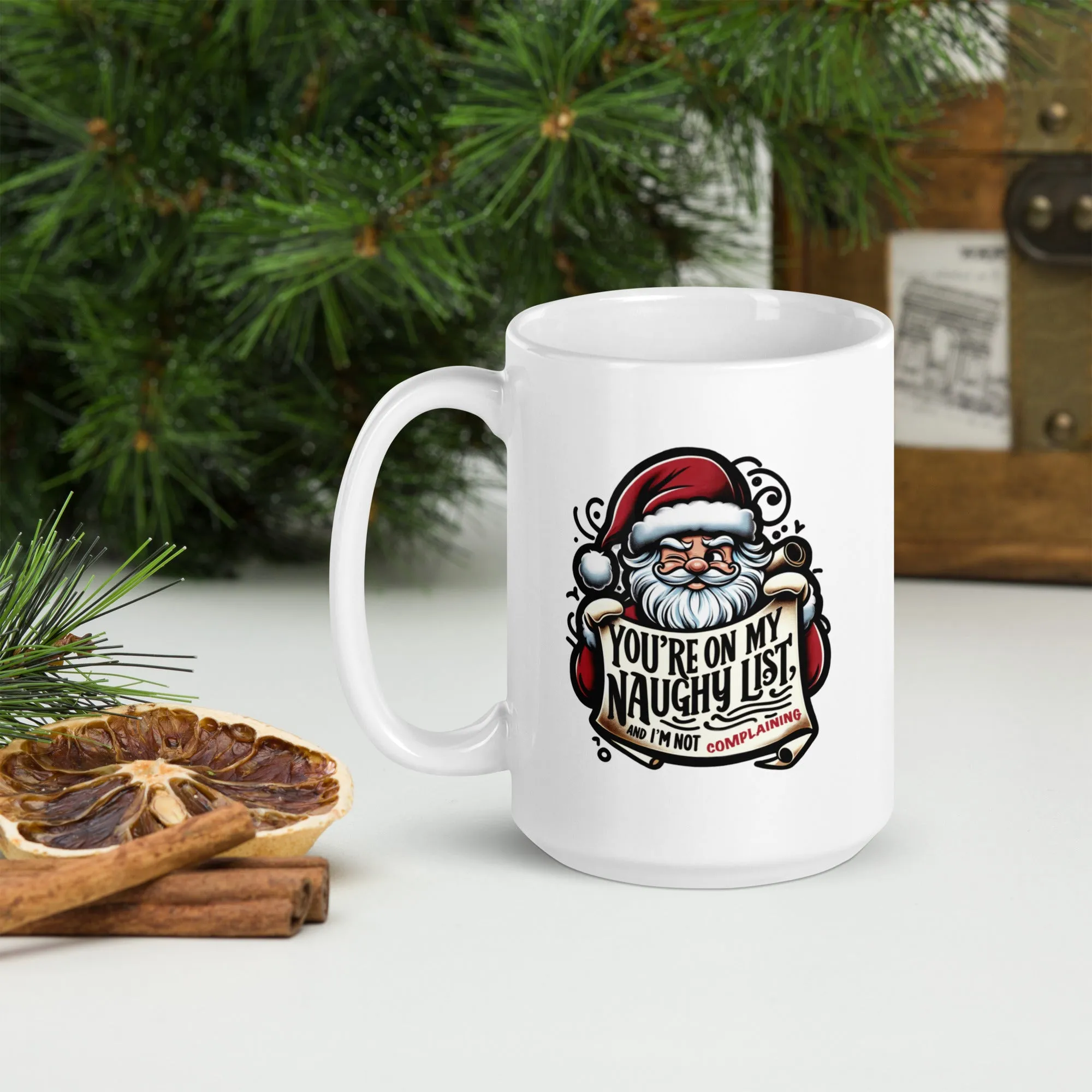 Naughty List White glossy mug