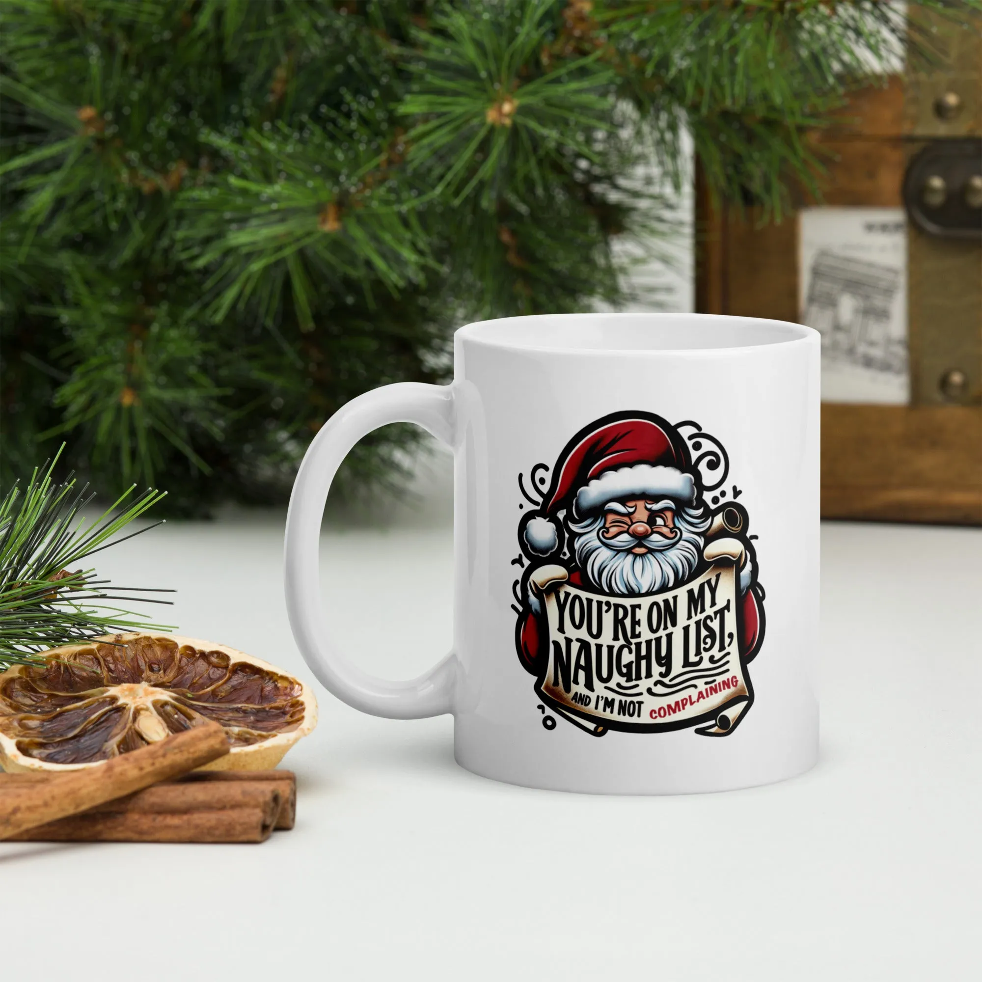 Naughty List White glossy mug